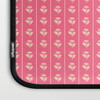 Cozy Vintage Cottage Flowers and Stripes Pattern in Pink Punch and Cream Laptop Sleeve Gallery Image 3