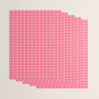 Cozy Vintage Cottage Flowers and Stripes Pattern in Pink Punch and Cream Wrapping Paper Gallery Image 3