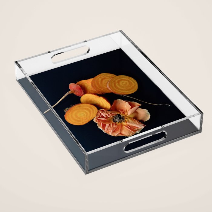 Moody Orange Beets and Rose Acrylic Tray Gallery Image 1