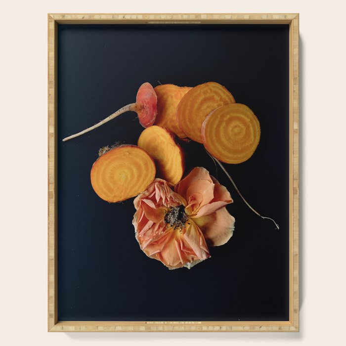 Moody Orange Beets and Rose Serving Tray Gallery Image 1