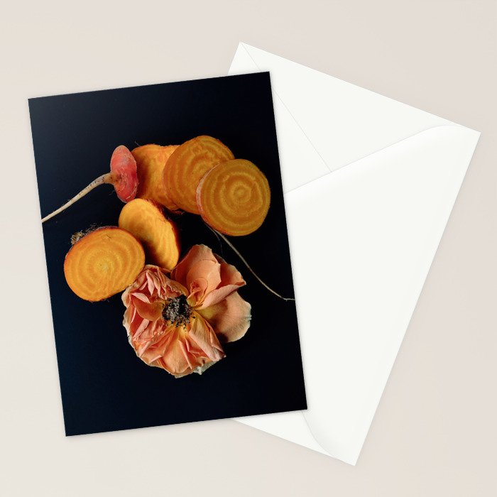 Moody Orange Beets and Rose Stationery Card Gallery Image 2