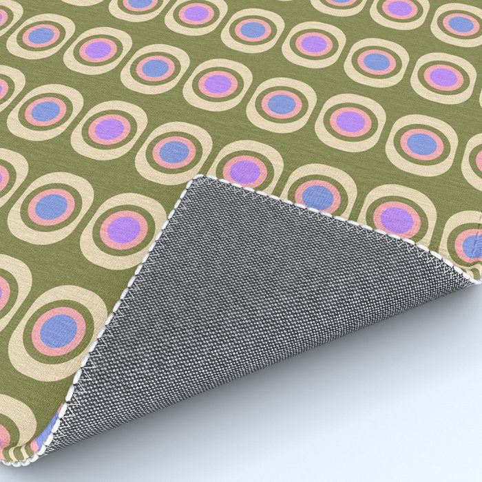 Mid-century Modern Pattern - Olive, Pink and Blue Rug Gallery Image 4