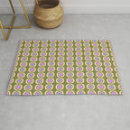 Mid-century Modern Pattern - Olive, Pink and Blue Rug Gallery Image 1