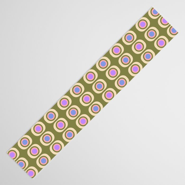 Mid-century Modern Pattern - Olive, Pink and Blue Table Runner Gallery Image 3