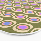 Mid-century Modern Pattern - Olive, Pink and Blue Bath Mat Gallery Image 3