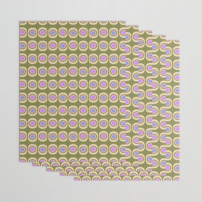 Mid-century Modern Pattern - Olive, Pink and Blue Wrapping Paper Gallery Image 3