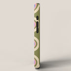 Mid-century Modern Pattern - Olive, Pink and Blue iPhone Case Gallery Image 2