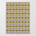 Mid-century Modern Pattern - Olive, Pink and Blue Poster Gallery Image 4