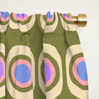 Mid-century Modern Pattern - Olive, Pink and Blue Window Curtain Gallery Image 2