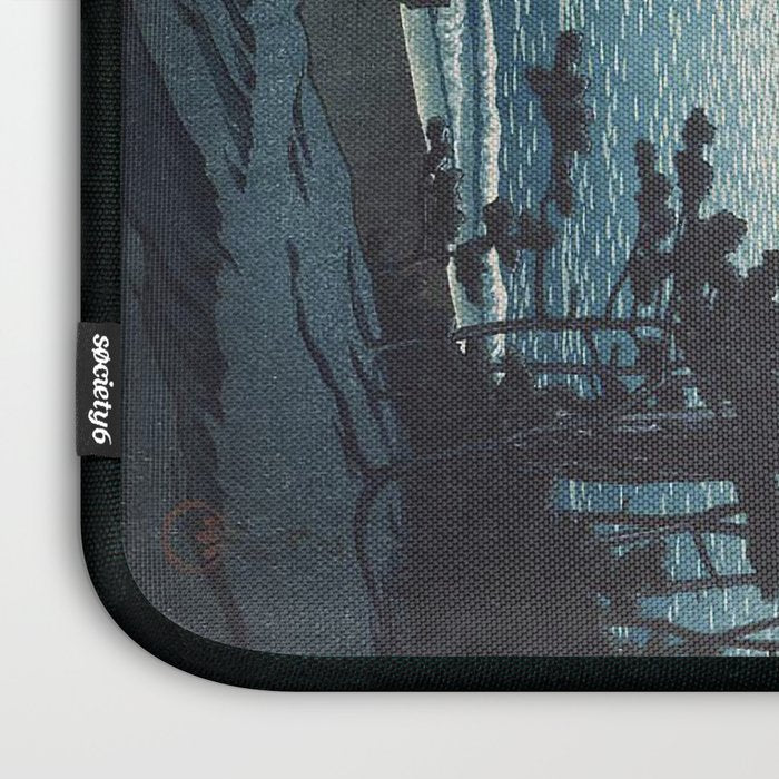 Spring Moon At Ninomiya Beach by Hasui Kawase å·ç¬ å·´æ°´ Laptop Sleeve Gallery Image 3