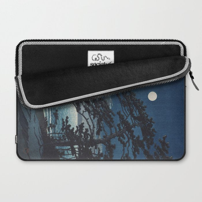 Spring Moon At Ninomiya Beach by Hasui Kawase å·ç¬ å·´æ°´ Laptop Sleeve Gallery Image 2
