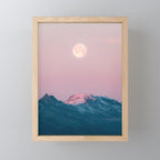 Moon and the Mountains - Landscape Photography Mini Art Print Gallery Image 1