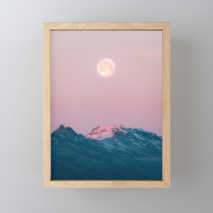 Moon and the Mountains - Landscape Photography Mini Art Print Gallery Image 1