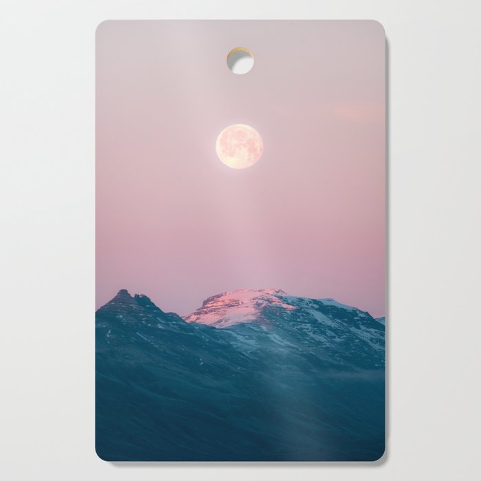 Moon and the Mountains - Landscape Photography Cutting Board Gallery Image 1