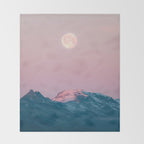 Moon and the Mountains - Landscape Photography Throw Blanket Gallery Image 2