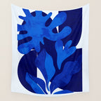 Matisse geometric shapes in blue hues Wall Tapestry Gallery Image 4