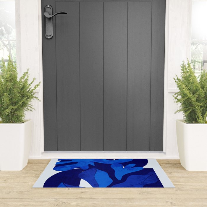 Matisse geometric shapes in blue hues Welcome Mat Gallery Image 3