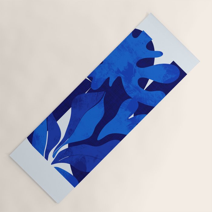 Matisse geometric shapes in blue hues Yoga Mat Gallery Image 1