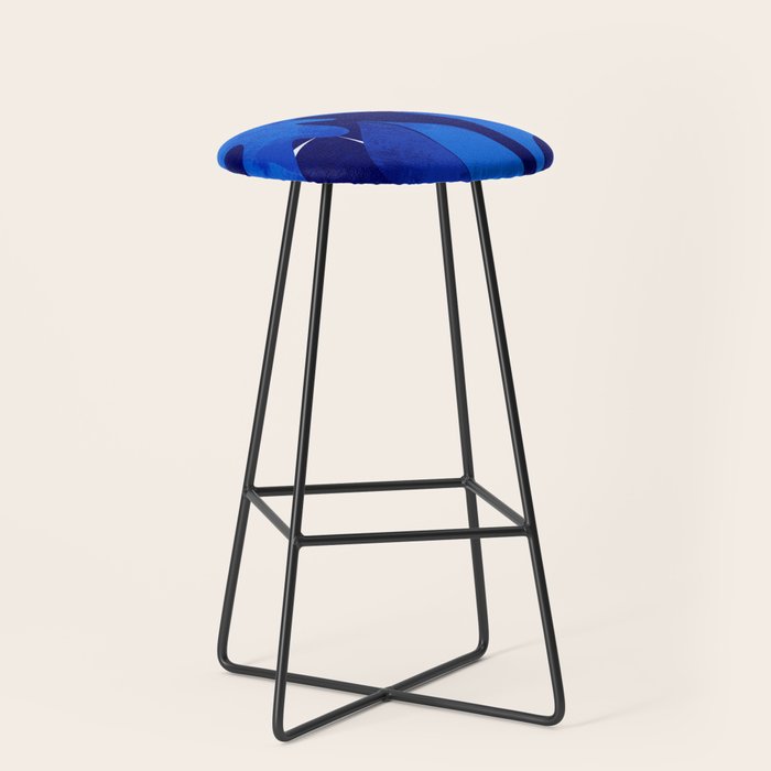 Matisse geometric shapes in blue hues Stool Gallery Image 1