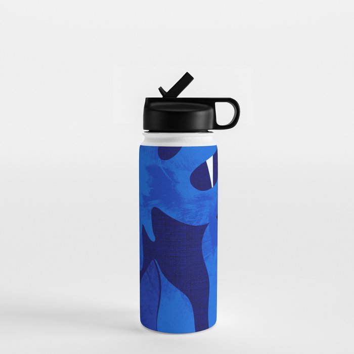 Matisse geometric shapes in blue hues Water Bottle Gallery Image 1