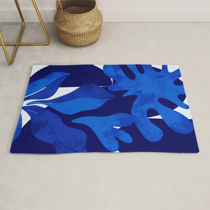 Matisse geometric shapes in blue hues Rug Gallery Image 1