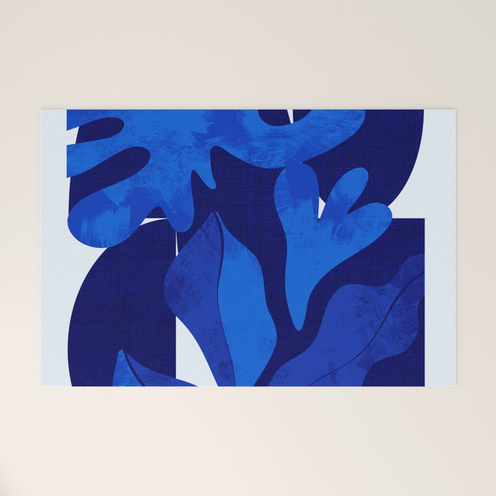 Matisse geometric shapes in blue hues Welcome Mat Gallery Image 1
