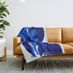Matisse geometric shapes in blue hues Throw Blanket Gallery Image 1