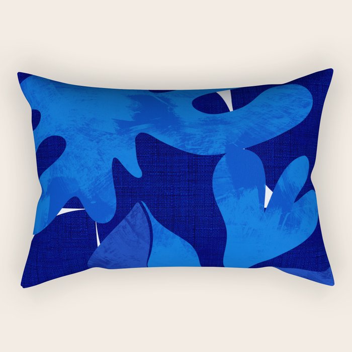 Matisse geometric shapes in blue hues Rectangular Pillow Gallery Image 2