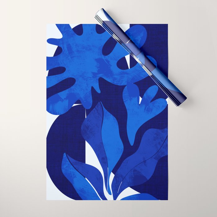 Matisse geometric shapes in blue hues Wrapping Paper Gallery Image 1