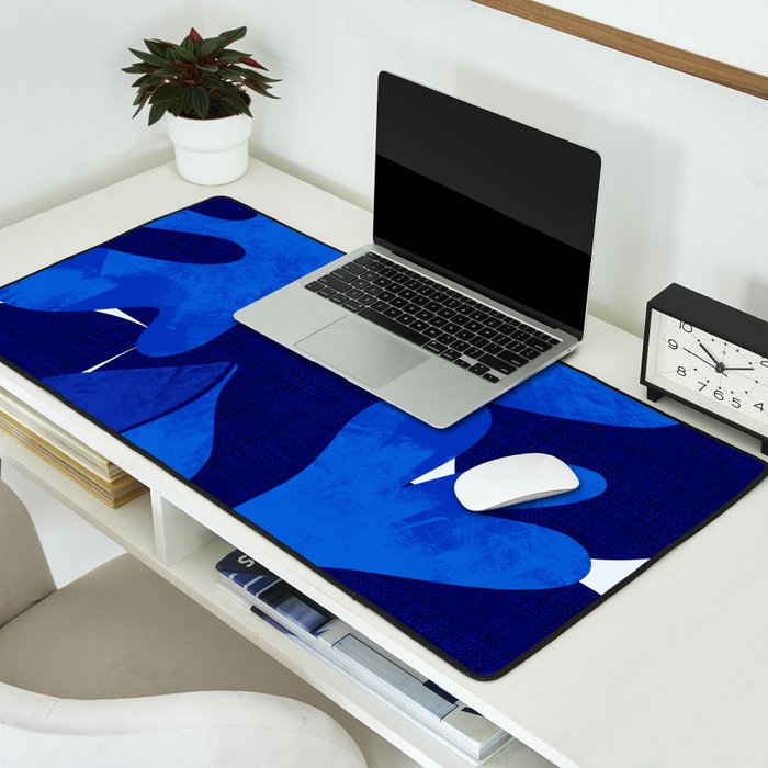 Matisse geometric shapes in blue hues Desk Mat Gallery Image 2