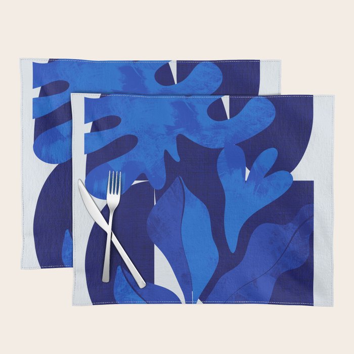 Matisse geometric shapes in blue hues Placemat Gallery Image 1