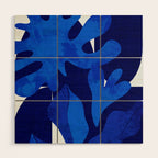 Matisse geometric shapes in blue hues Wood Wall Art Gallery Image 1