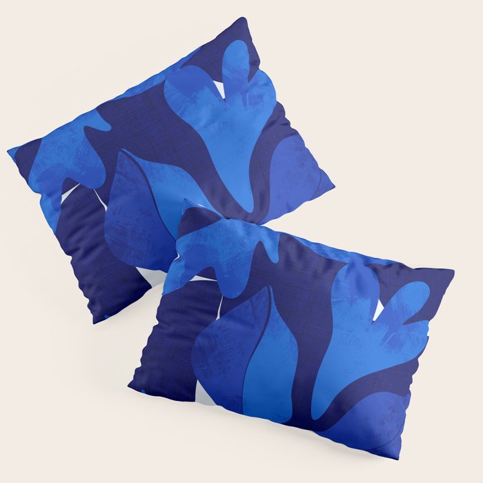 Matisse geometric shapes in blue hues Pillow Sham Gallery Image 1