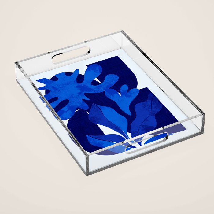 Matisse geometric shapes in blue hues Acrylic Tray Gallery Image 1