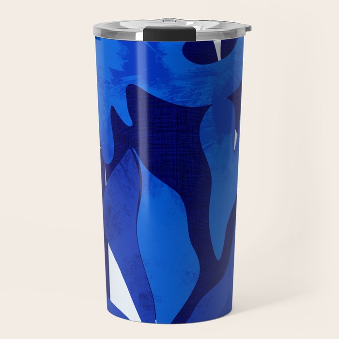 Matisse geometric shapes in blue hues Travel Mug Gallery Image 1