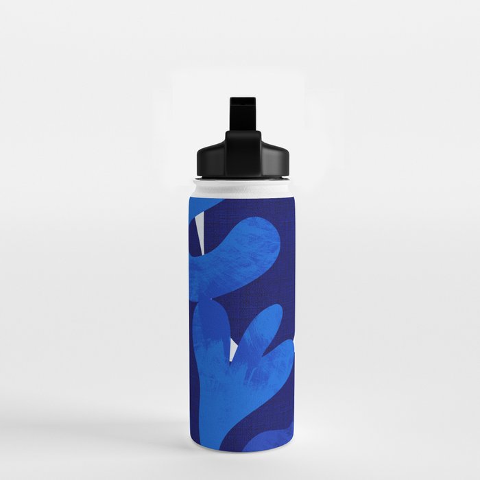 Matisse geometric shapes in blue hues Water Bottle Gallery Image 2