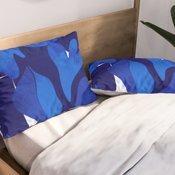 Matisse geometric shapes in blue hues Pillow Sham Gallery Image 2