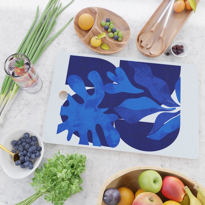 Matisse geometric shapes in blue hues Cutting Board Gallery Image 2