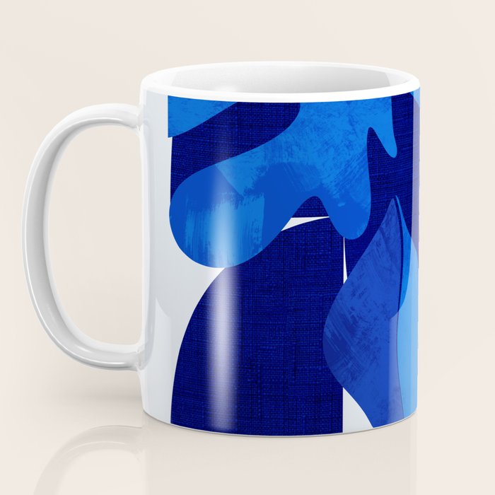 Matisse geometric shapes in blue hues Coffee Mug Gallery Image 3