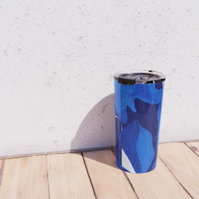 Matisse geometric shapes in blue hues Travel Mug Gallery Image 4