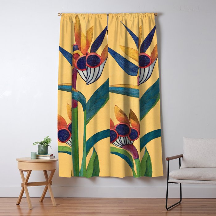 Bird of Paradise in Tropical Bloom Window Curtain Gallery Image 5