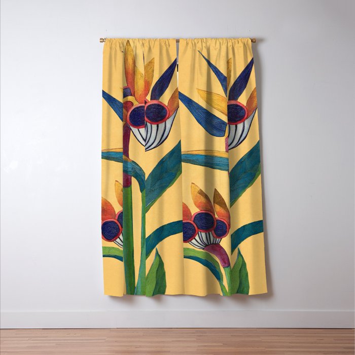 Bird of Paradise in Tropical Bloom Window Curtain Gallery Image 3