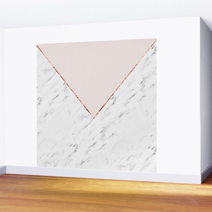 Peony blush geometric marble Wall Mural Gallery Image 2