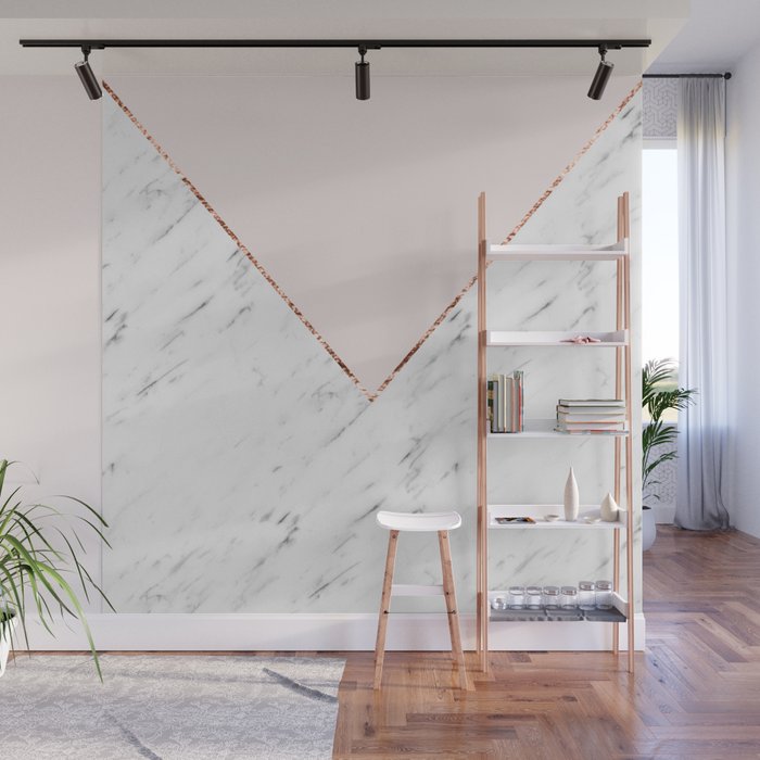 Peony blush geometric marble Wall Mural