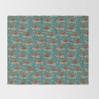 Quirky Western Cowboys on Seahorses Roping Sharks Throw Blanket Gallery Image 2