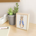 Peter the rabbit beige linen textured background Mini Art Print Gallery Image 2