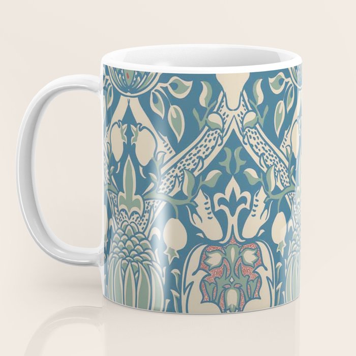 William Morris Vintage Granada Blue & Green Coffee Mug Gallery Image 3