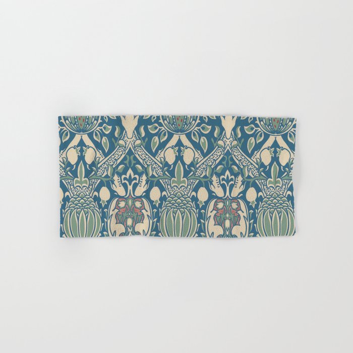 William Morris Vintage Granada Blue & Green Bath Towel Gallery Image 1