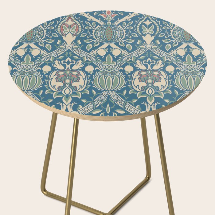 William Morris Vintage Granada Blue & Green Side Table Gallery Image 2
