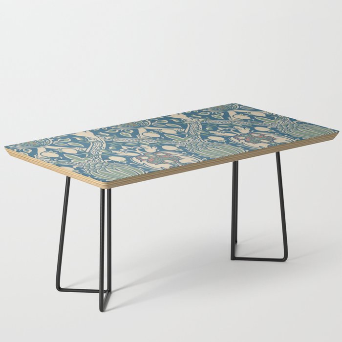 William Morris Vintage Granada Blue & Green Coffee Table Gallery Image 1